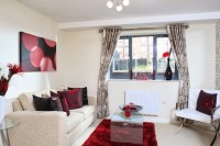 red living room